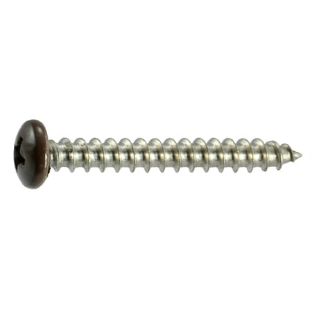 Midwest Fastener Sheet Metal Screw, #10 x 1-1/2 in, Painted 18-8 Stainless Steel Pan Head Phillips Drive, 100 PK 09118